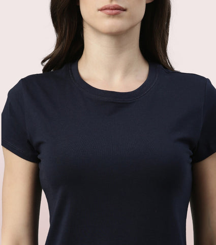 Basic Crew Tee – Solid | Short Sleeve Crew Neck Stretch Cotton Tee