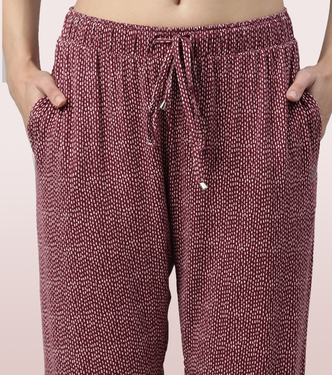 Shop-In Pants - Tapered Lounge Pants With Self Fabric Drawstring With Metal Ends