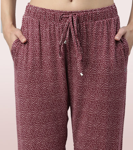 Shop-In Pants - Tapered Lounge Pants With Self Fabric Drawstring With Metal Ends