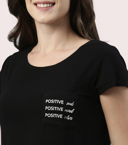 Home Lounge Tee | Soft & Drapey Graphic Printed Lounge Tee