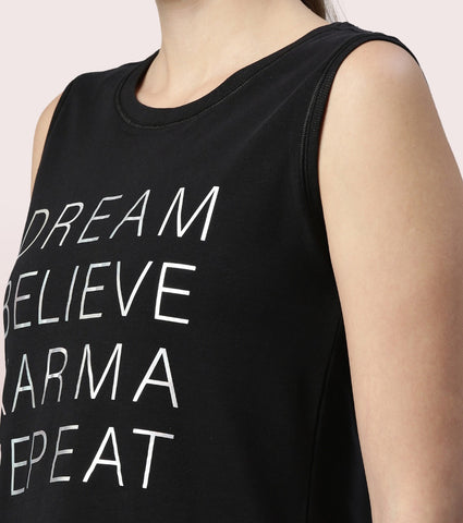 Stay Cool Tank | Crew Neck Anti-odour Stretch Cotton Muscle Tank With Graphic Print