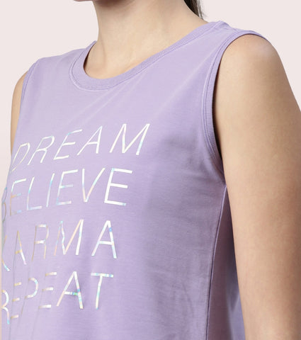 Stay Cool Tank | Crew Neck Anti-odour Stretch Cotton Muscle Tank With Graphic Print