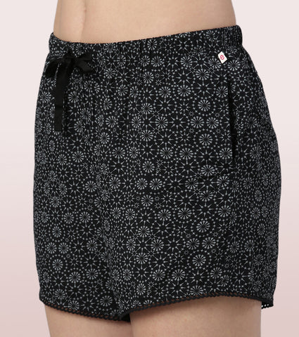Slounge Shorts Set | Modal Woven Printed Shirt And Shorts Set - EC13