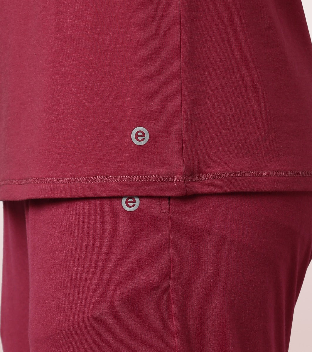 Long Sleeve Basic Crew Tee - Solid | Crew Neck Basic Stretch Cotton Tee