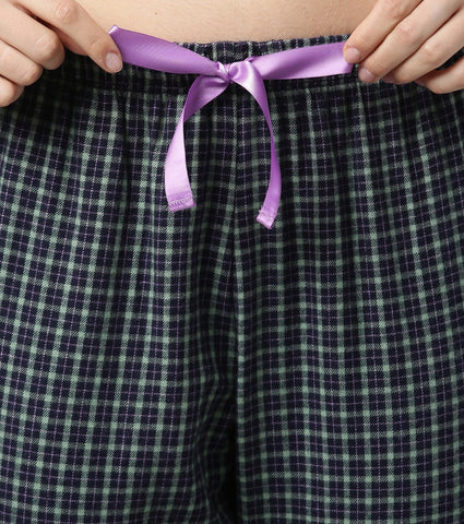 Lazy Pant | Pull-On Flannel Pants With Satin Adjustable Waist Drawstring & Pockets