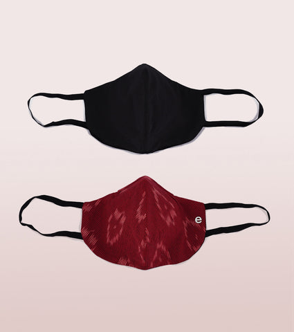 IKAT CRAFT MASK : 3-Layer Reversible Safety Mask with Cotton Comfort | >95%* Protection | Adult Mask - Pack of 2