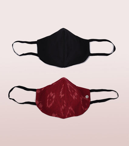 IKAT CRAFT MASK : 3-Layer Reversible Safety Mask with Cotton Comfort | >95%* Protection | Adult Mask - Pack of 2