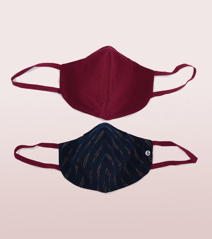 IKAT CRAFT MASK : 3-Layer Reversible Safety Mask with Cotton Comfort | >95%* Protection | Adult Mask - Pack of 2