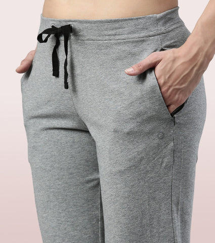 Lounge Pants | Basic Straight Leg Pants With Adjustable Drawstring And Zipper Pockets