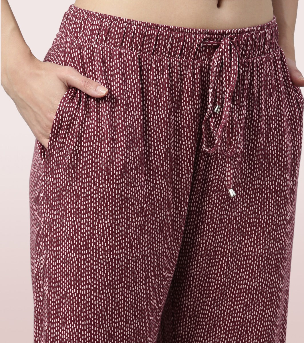 Shop-In Pants - Tapered Lounge Pants With Self Fabric Drawstring With Metal Ends