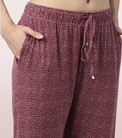 Shop-In Pants - Tapered Lounge Pants With Self Fabric Drawstring With Metal Ends