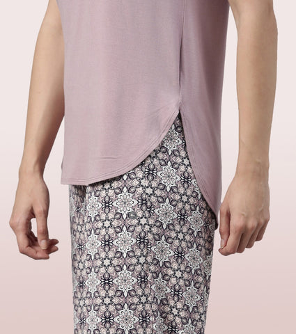 Home Lounge Tee | Soft & Drapey Graphic Printed Lounge Tee