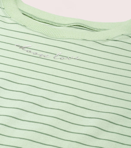 Active Cotton Tee -Stripes | Yarn Dyed Stripe Short Sleeve Anti-Odour Cotton Tee With Graphic