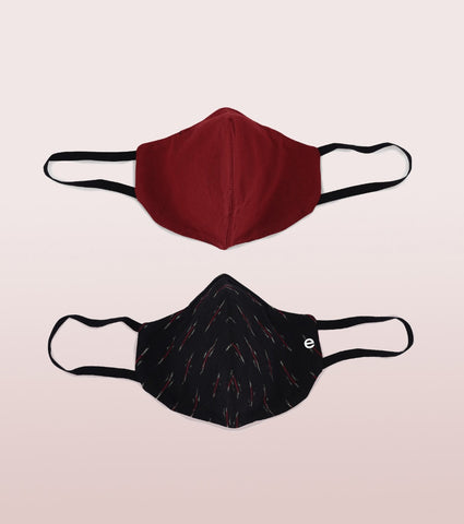 IKAT CRAFT MASK : 3-Layer Reversible Safety Mask with Cotton Comfort | >95%* Protection | Adult Mask - Pack of 2