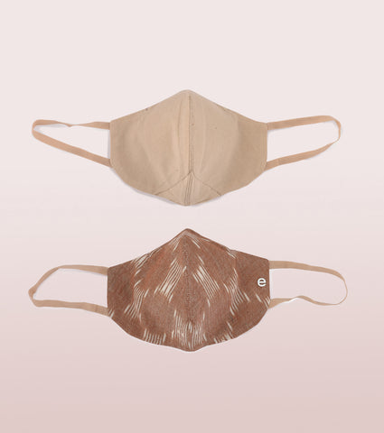 IKAT CRAFT MASK : 3-Layer Reversible Safety Mask with Cotton Comfort | >95%* Protection | Adult Mask - Pack of 2