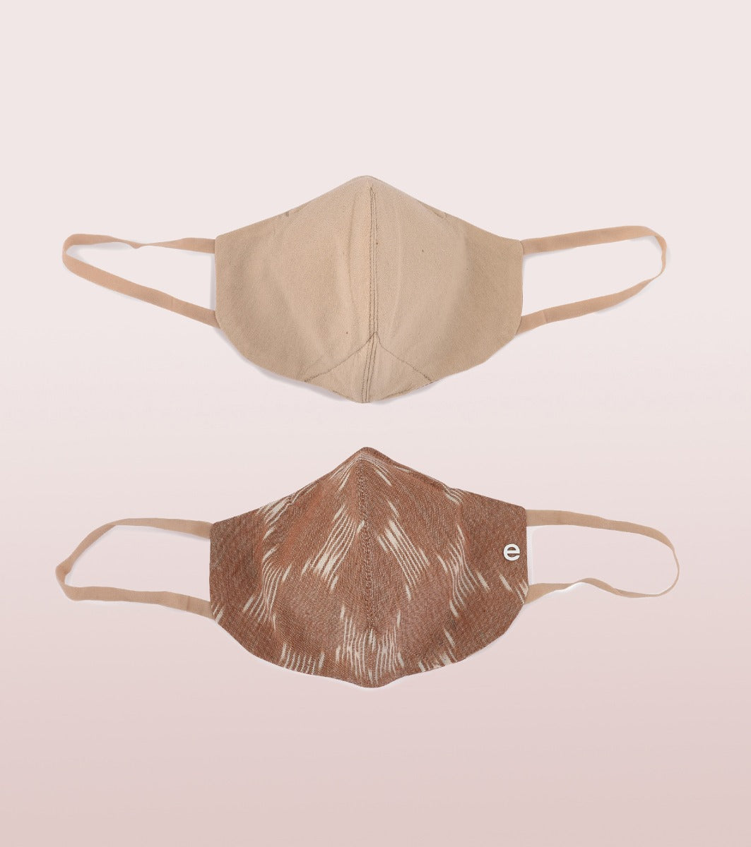 IKAT CRAFT MASK : 3-Layer Reversible Safety Mask with Cotton Comfort | >95%* Protection | Adult Mask - Pack of 2