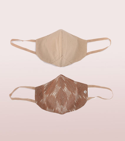 IKAT CRAFT MASK : 3-Layer Reversible Safety Mask with Cotton Comfort | >95%* Protection | Adult Mask - Pack of 2