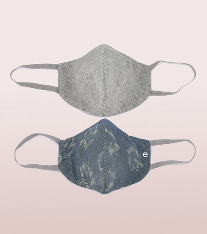IKAT CRAFT MASK : 3-Layer Reversible Safety Mask with Cotton Comfort | >95%* Protection | Adult Mask - Pack of 2