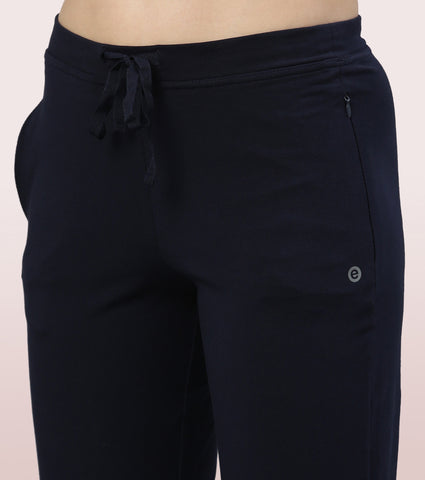 Lounge Pants | Basic Straight Leg Pants With Adjustable Drawstring And Zipper Pockets