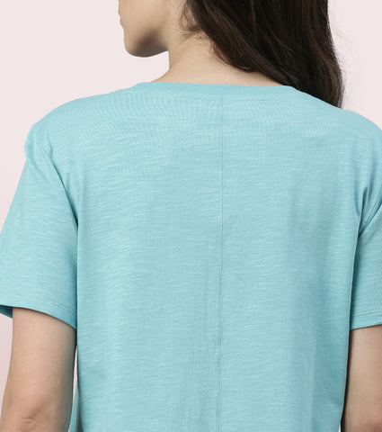 Basic Dress | Cotton Slounge Mini Dress With Chest Graphic