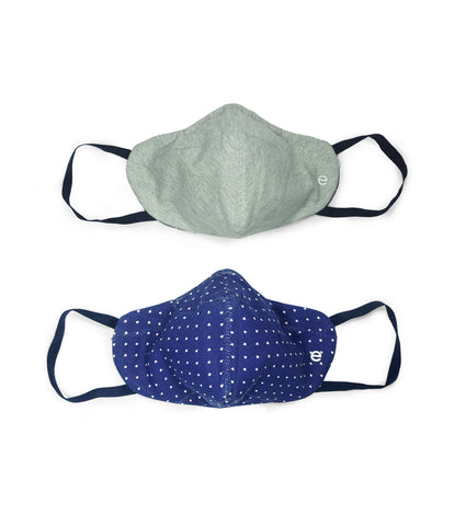 REVERSIBLE MASK : 4-Layer Safety Mask With Cotton | >95% Protection | Adult Mask - Pack of 3