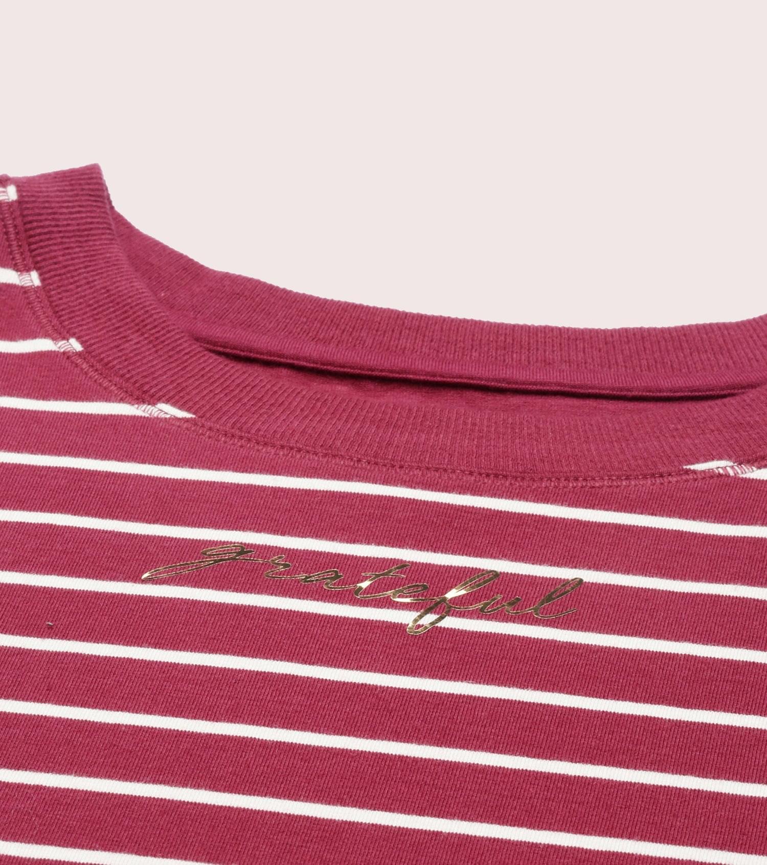 Active Cotton Tee -Stripes | Yarn Dyed Stripe Short Sleeve Anti-Odour Cotton Tee With Graphic