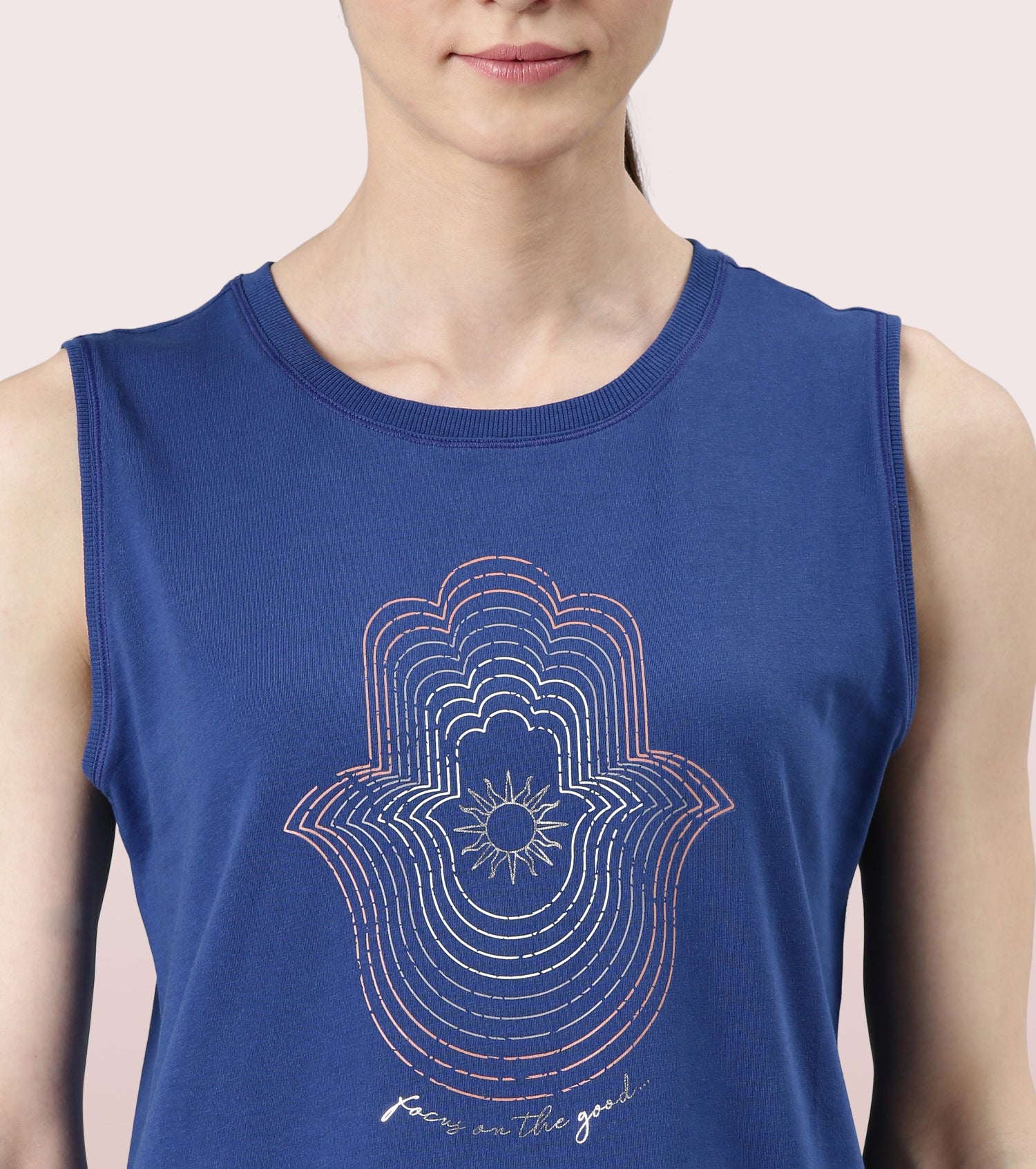 Stay Cool Tank | Crew Neck Anti-odour Stretch Cotton Muscle Tank With Graphic Print