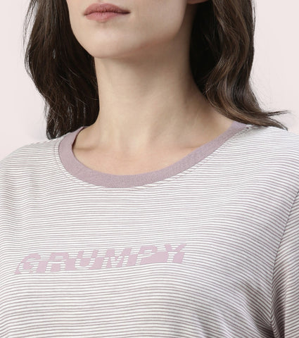 Basic Dress | Cotton Slounge Mini Dress With Chest Graphic