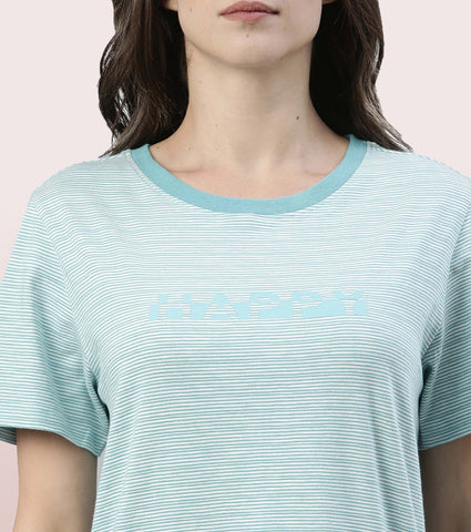 Basic Dress | Cotton Slounge Mini Dress With Chest Graphic