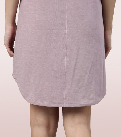 Basic Dress | Cotton Slounge Mini Dress With Chest Graphic