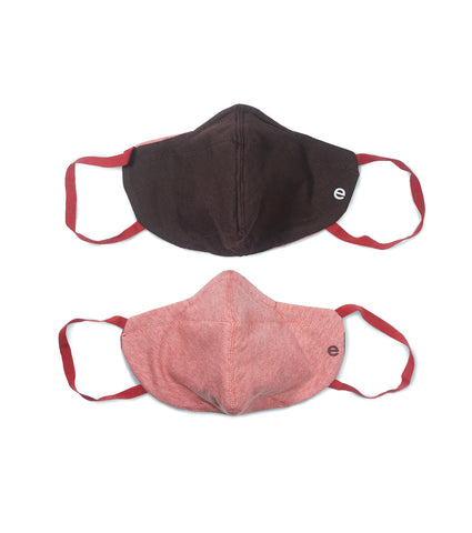 REVERSIBLE MASK : 4-Layer Safety Mask With Cotton | >95% Protection | Adult Mask - Pack of 3