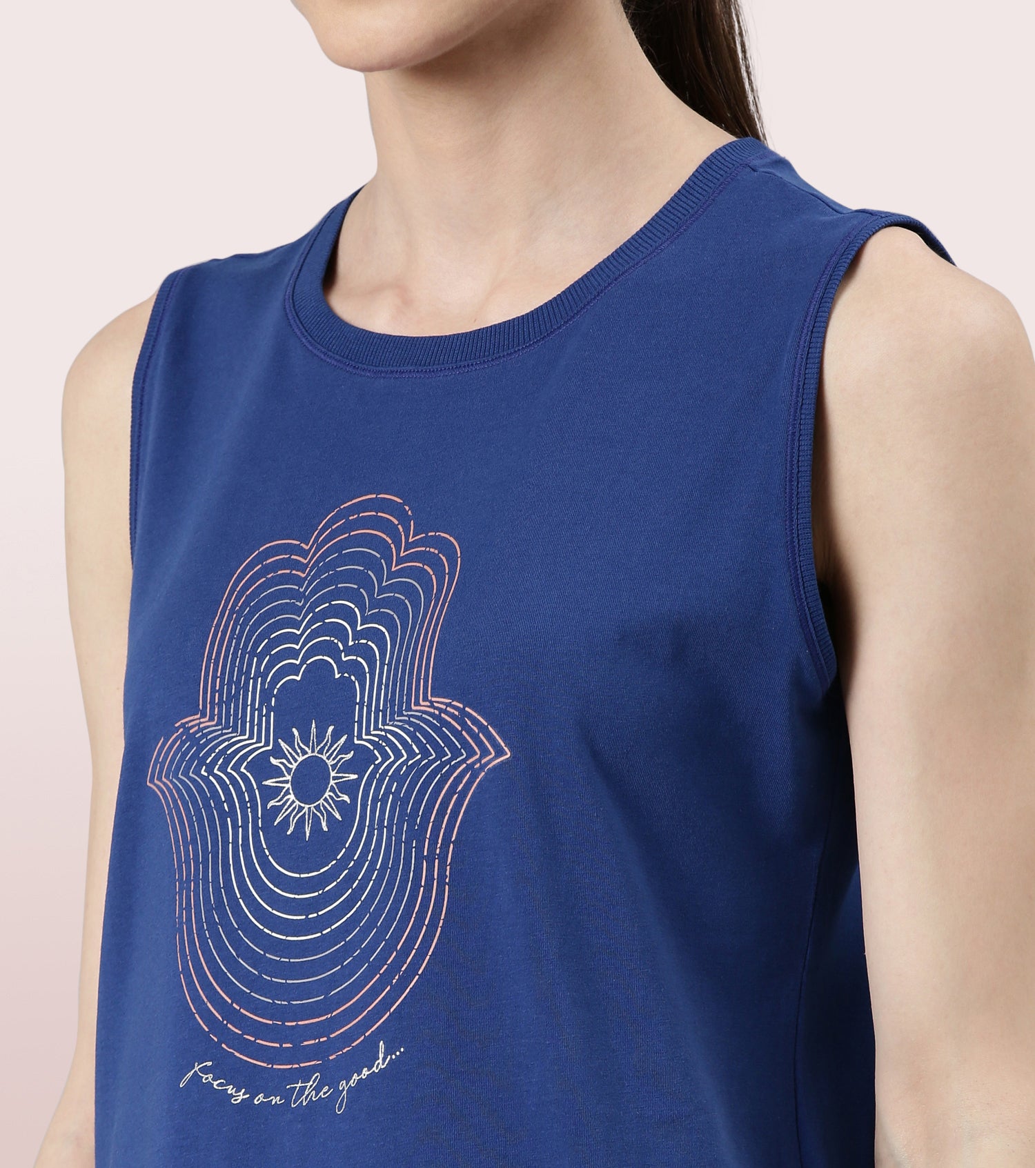 Stay Cool Tank | Crew Neck Anti-odour Stretch Cotton Muscle Tank With Graphic Print