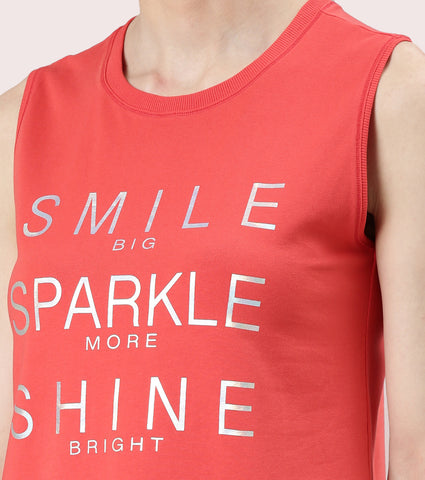 Stay Cool Tank | Crew Neck Anti-odour Stretch Cotton Muscle Tank With Graphic Print