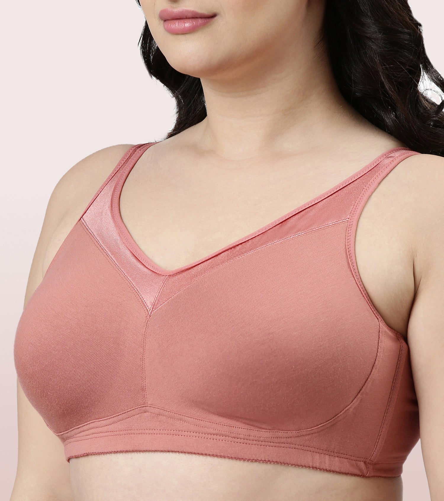 Buy Enamor Women's Nylon Wire Free Casual Full-Coverage Bra (F125_Cedar  Wood_S) at