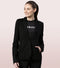 Enamor Button Closure Full Sleeve Hip Length Sports Blazer For Women - Slim Fit, Invisible Zipper Pockets - A903 (Jet Black)