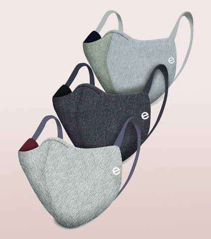 REVERSIBLE MASK : 4-Layer Safety Mask With Cotton | >95% Protection | Adult Mask - Pack of 3
