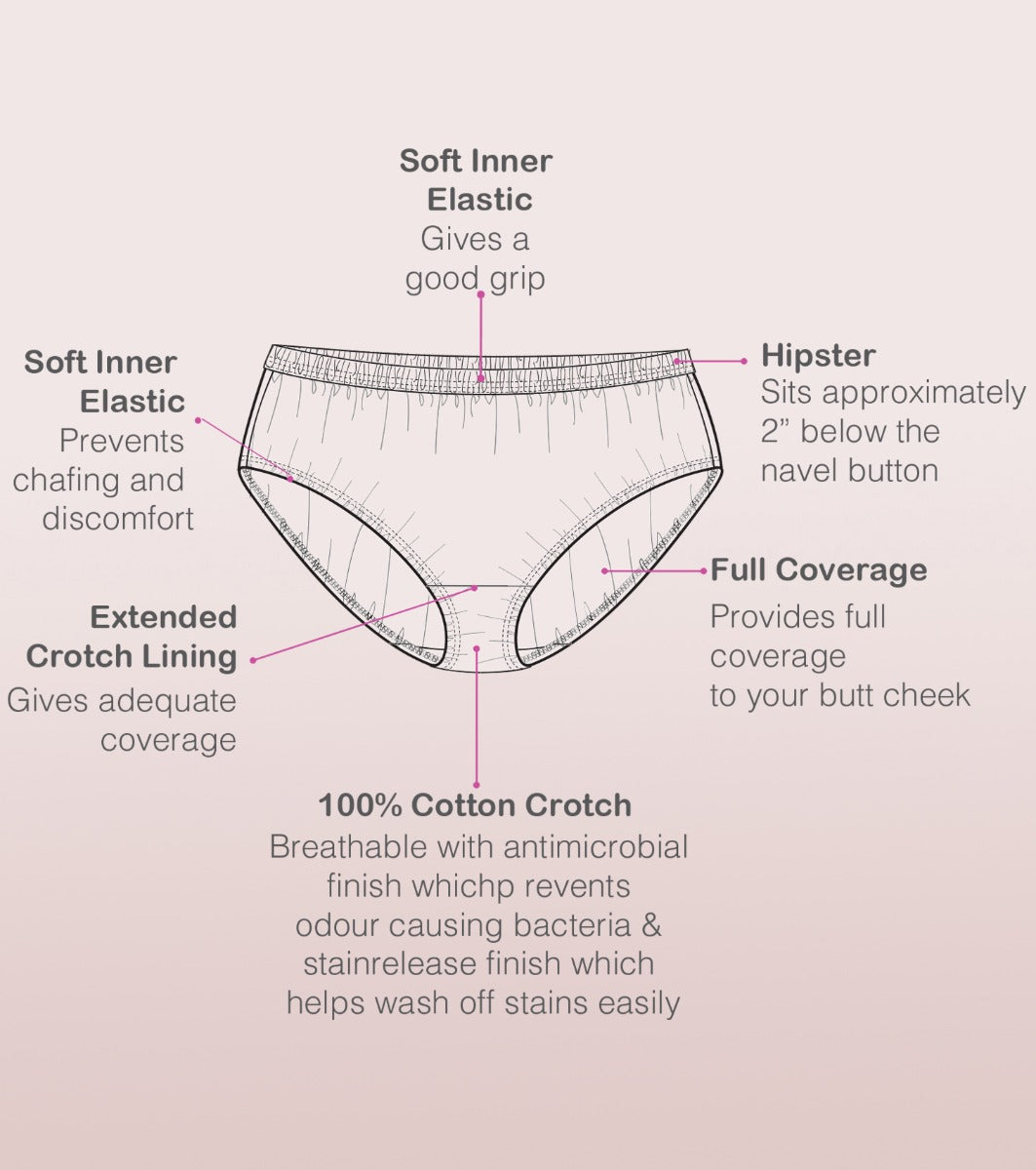 Biofresh Ladies' Antimicrobial Cotton Hipster Panty (3pcs/pack