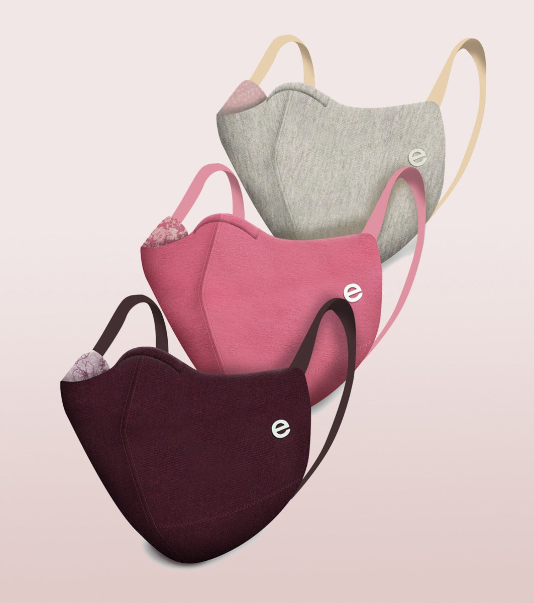 REVERSIBLE MASK : 4-Layer Safety Mask With Cotton | >95% Protection | Adult Mask - Pack of 3