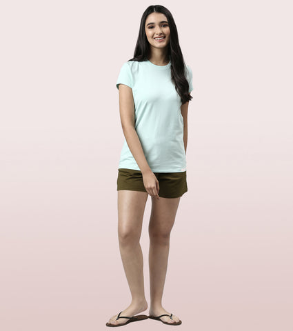 Basic Crew Tee – Solid | Short Sleeve Crew Neck Stretch Cotton Tee