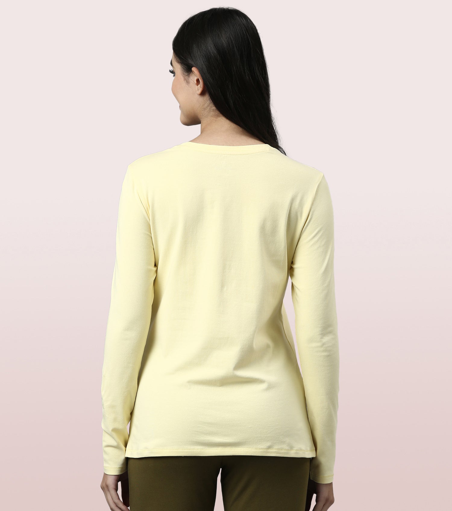 Long Sleeve Basic Crew Tee - Solid | Crew Neck Basic Stretch Cotton Tee