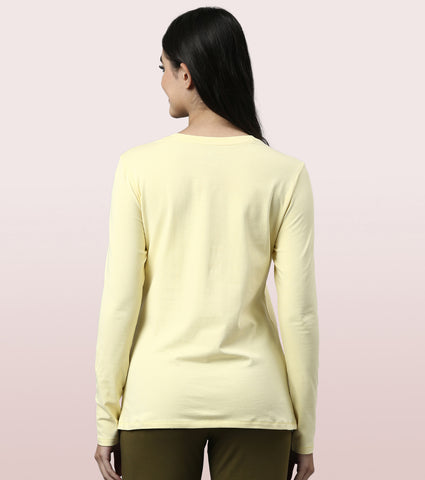 Long Sleeve Basic Crew Tee - Solid | Crew Neck Basic Stretch Cotton Tee