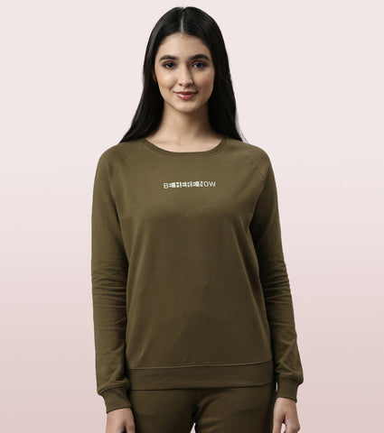 Basic Sweat | Long Sleeve Basic Pop Over Sweatshirt With Mindful Graphic