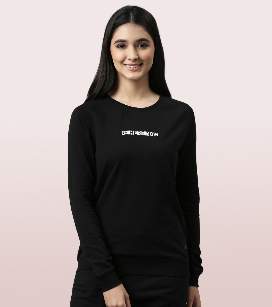 Basic Sweat | Long Sleeve Basic Pop Over Sweatshirt With Mindful Graphic