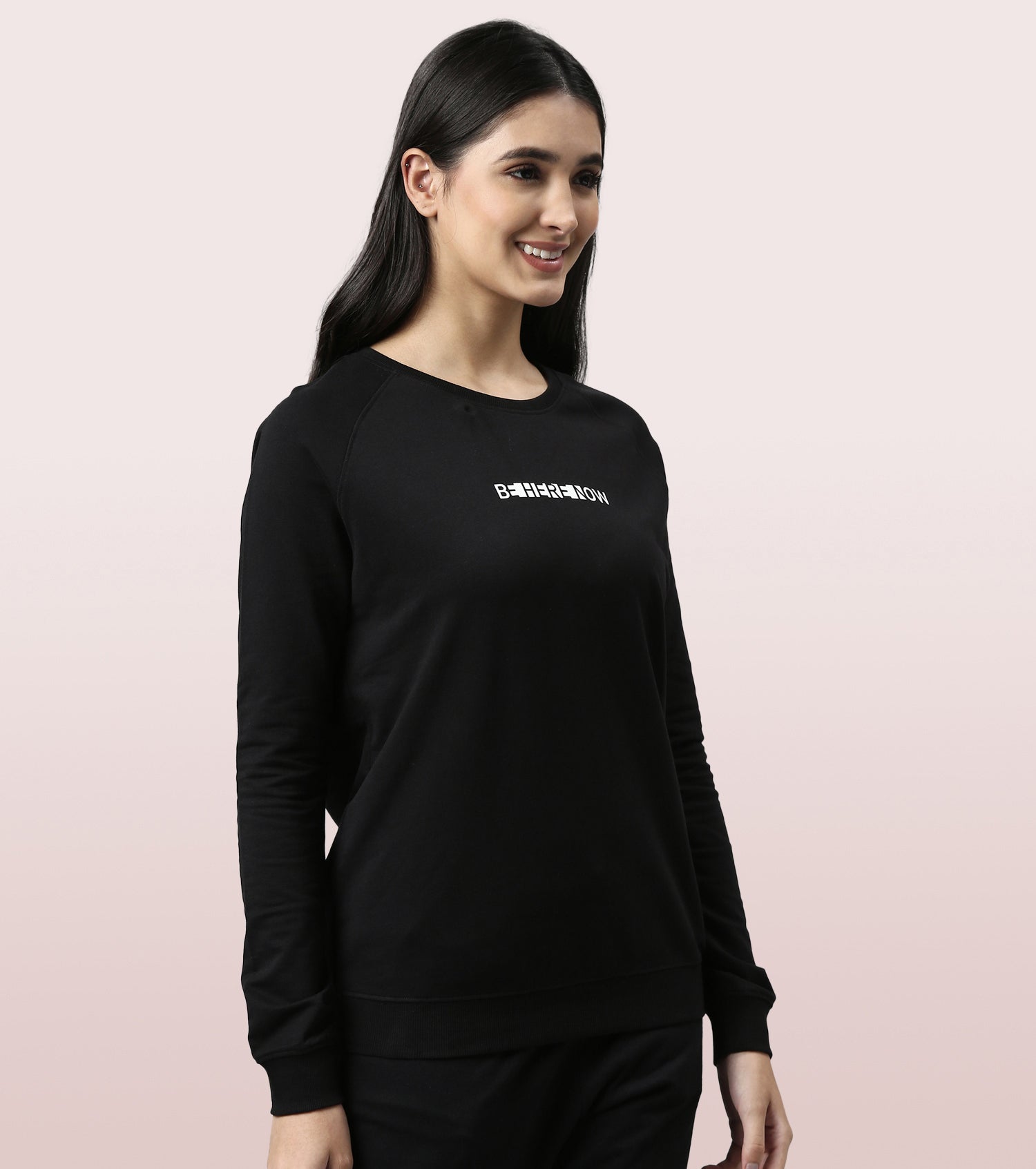 Basic Sweat | Long Sleeve Basic Pop Over Sweatshirt With Mindful Graphic