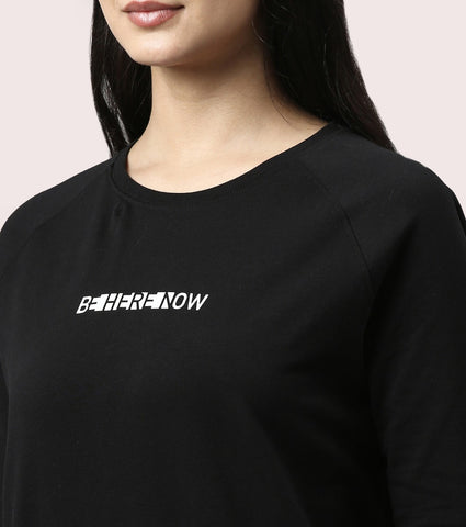 Basic Sweat | Long Sleeve Basic Pop Over Sweatshirt With Mindful Graphic