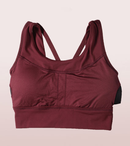 Longline Sports Bra – Solid | Scoop Neck Line High Impact Dry Fit Sports Bra