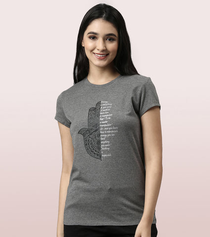 Basic Crew Tee – Graphic Print | Short Sleeve Crew Neck Stretch Cotton Tee