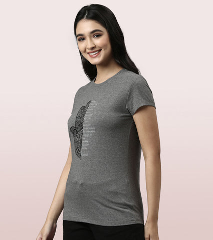 Basic Crew Tee – Graphic Print | Short Sleeve Crew Neck Stretch Cotton Tee