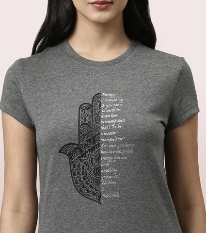 Basic Crew Tee – Graphic Print | Short Sleeve Crew Neck Stretch Cotton Tee