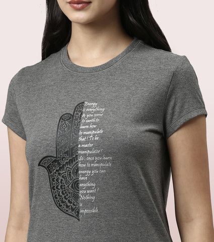 Basic Crew Tee – Graphic Print | Short Sleeve Crew Neck Stretch Cotton Tee